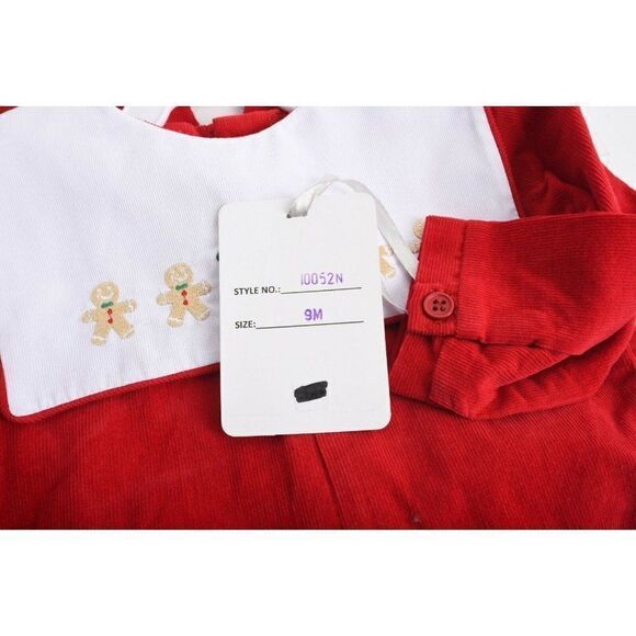 Carriage Boutique Babies One-Piece Longall Romper Christmas 9 Mo Gingerbread NWT - Picture 2 of 3